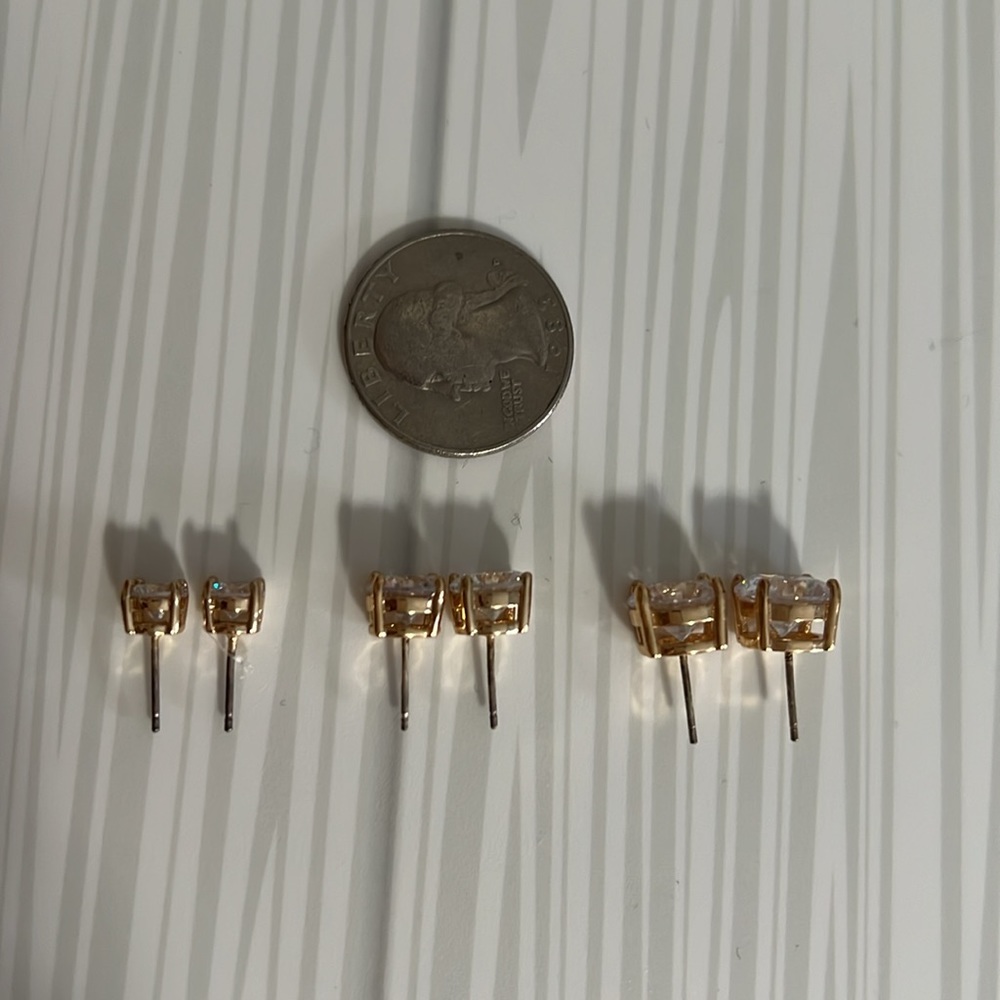 Charming Charlie Clear Rsvp Studs Set Of 3 - image 5